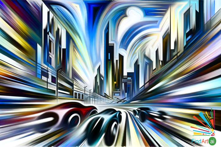 Dynamic Urban Symphony: Futuristic Speed and Movement in a Blurred Cityscape