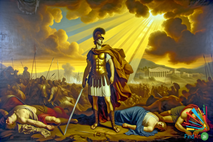 Triumph of Valor: Neoclassical Masterpiece of Heroism, Sacrifice, and Hope