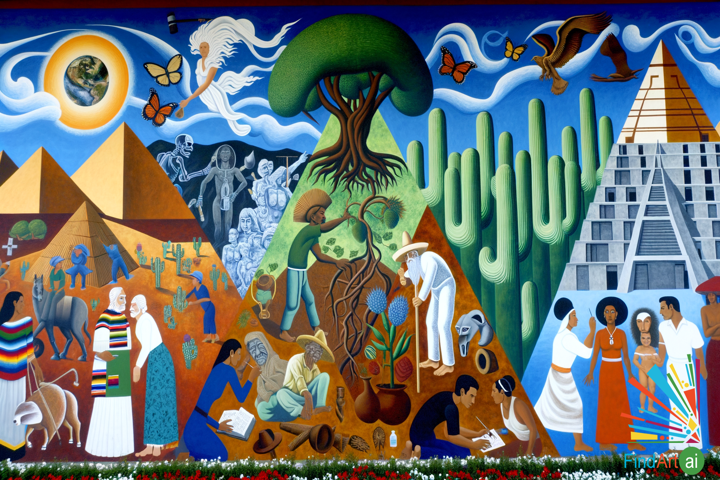 Roots of Resonance: A Vibrant Mural Celebrating Mexican Culture and Identity