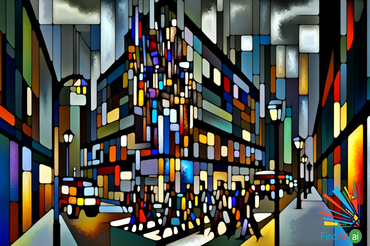 Explore a Cubist City: A Kaleidoscope of Geometric Shapes and Urban Energy