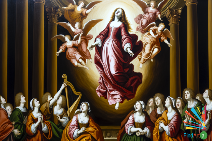 Saint Cecilia's Divine Ascension: A Baroque Masterpiece of Emotion and Heavenly Harmony