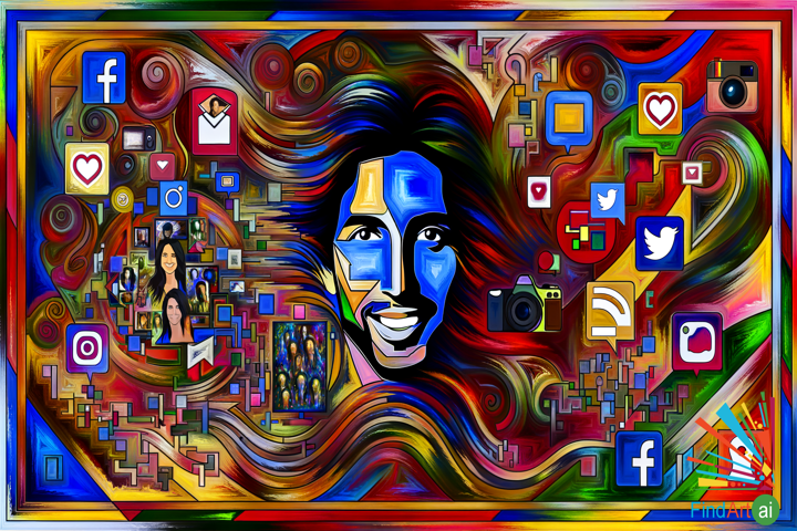 Pop Art Painting Depicts Modern Celebrity: A Fusion of Icons Amid Fame's Kaleidoscope