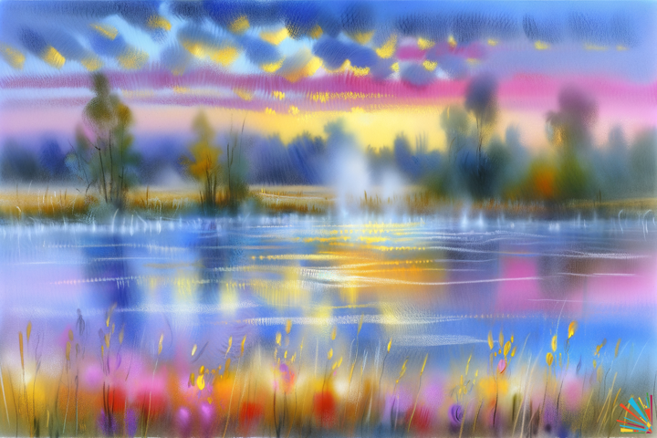Capturing Nature's Serenity with Luminous Brushwork and Dreamy Light