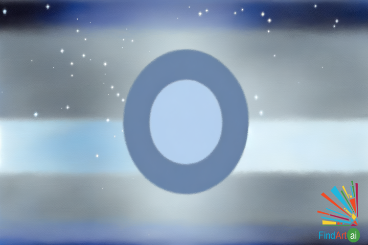 Contemplative Minimalism: Deep Blue Circle in a Gradient of Light and Darkness