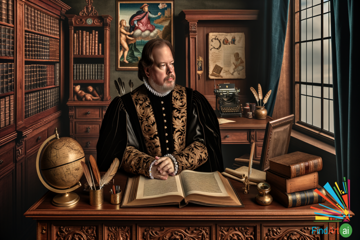 The Scholar's Contemplation: A Renaissance Portrait of Knowledge and Reflection