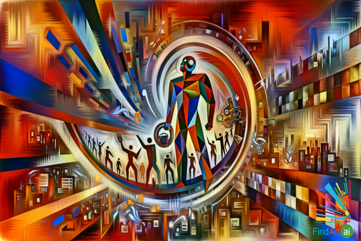 Futurist Urban Revolution: A Dynamic Painting of Transformation and Change