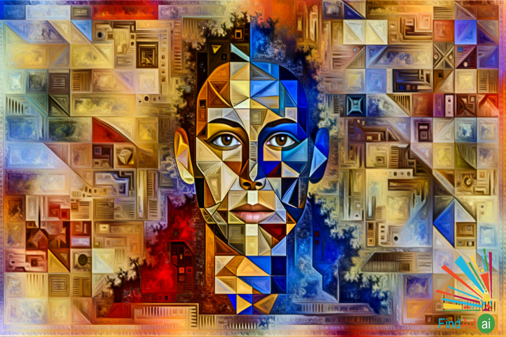 Exploring Identity: A Cubist Portrait of Fragmentation and Introspection