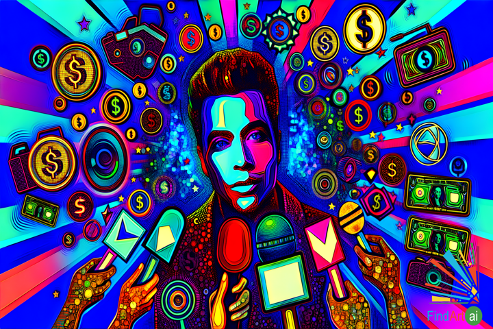 Pop Art Icon: A Vibrant Portrait of Fame Blending Warhol's & Lichtenstein's Styles