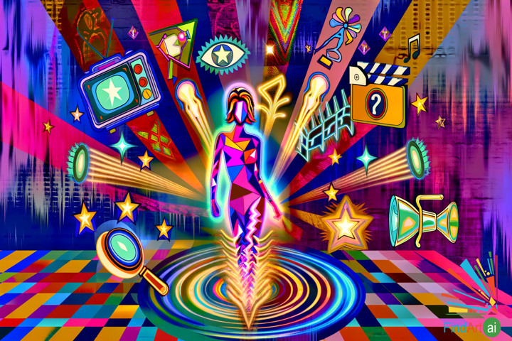 Vibrant Pop Art: Exploring Modern Celebrity & Fame Through Colorful Surrealism