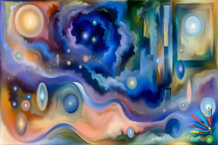Celestial Canvas: A Spiritual Journey through Infinite Cosmos and Luminescent Orbs