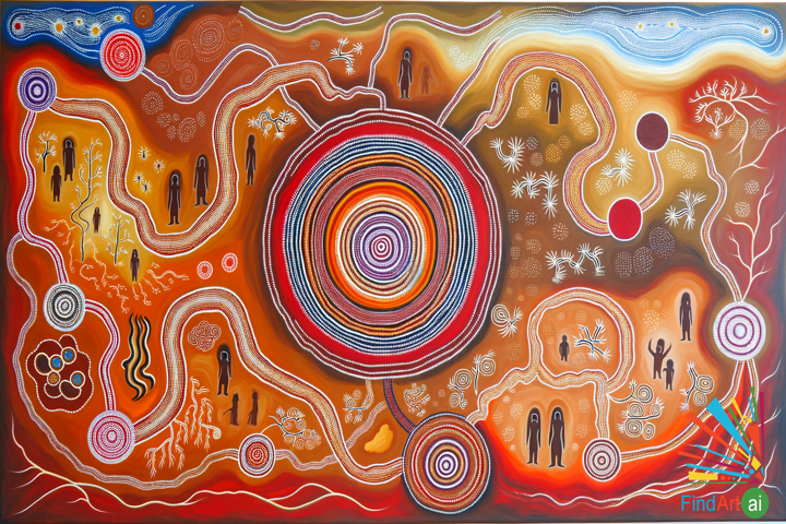 Echoes of the Ancestors: A Vibrant Tapestry of Sacred Australian Outback
