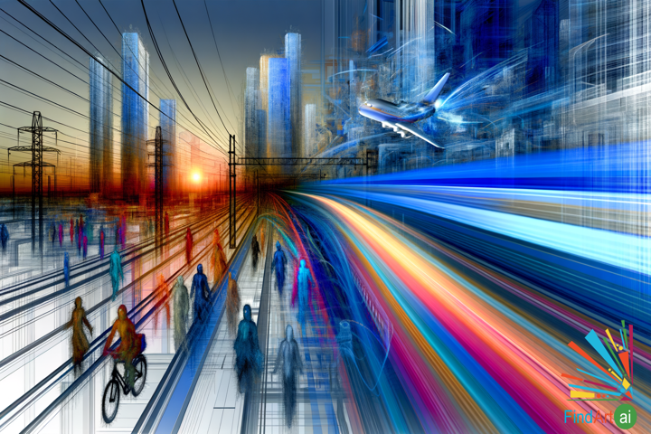 Futurism on Canvas: Urban Dawn's Motion, Speed, and Tech in Blurred Colors and Forms