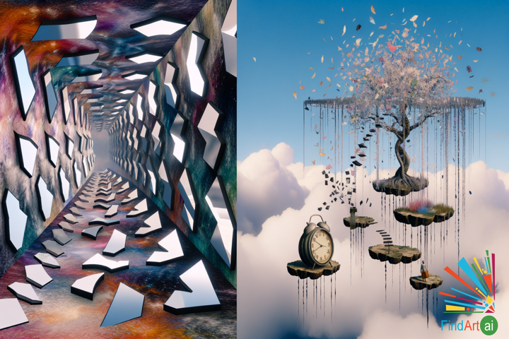 Explore a Surreal Landscape: Mirror Paths & Floating Islands of the Psyche
