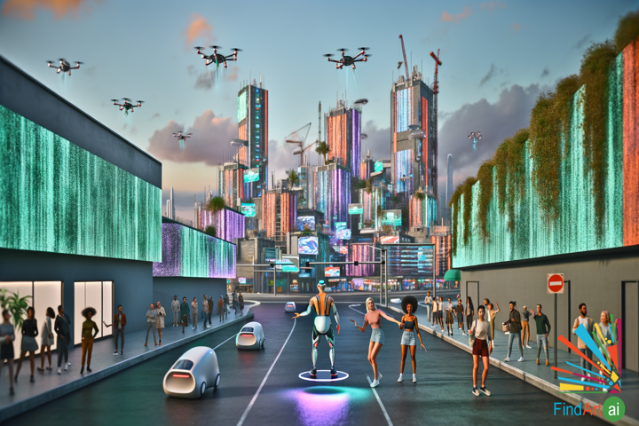 Futuristic Metropolis: Neon Skyscrapers, Levitating Transit, and Skyward Gardens