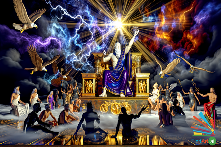 Zeus's Divine Judgment: A Baroque Masterpiece of Power and Drama on Mount Olympus