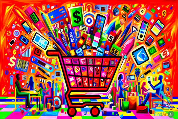 Vibrant Pop Art: 21st-Century Consumerism with Iconic Brands & Digital Culture
