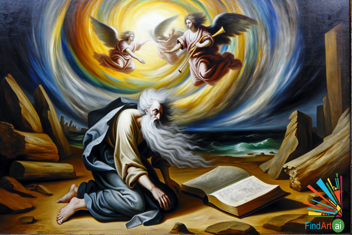 St. John's Divine Revelation on Patmos: A Celestial Vision from the Book of Revelation