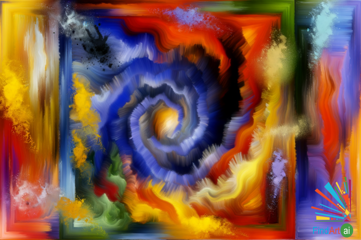 Echoes of the Soul: A Vortex of Emotions in Midnight Blues and Fiery Oranges
