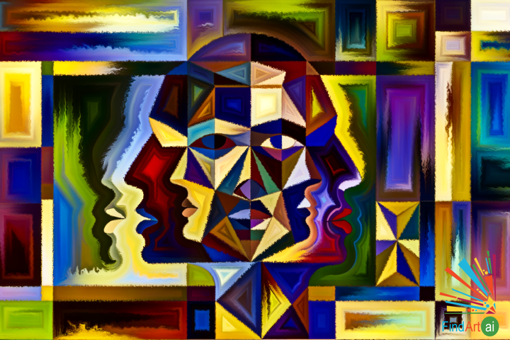 Create a Cubist Portrait Unveiling the Fragmented Layers of Human Identity