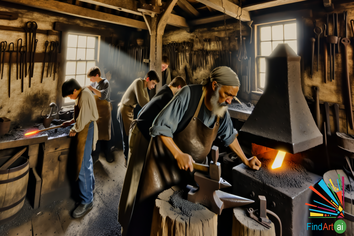 Forging the Past: A Blacksmith's Workshop Comes Alive with Skill and Determination