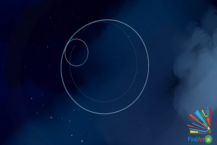 Indigo Universe: Minimalist Celestial Paths and Cosmic Mystery in Art