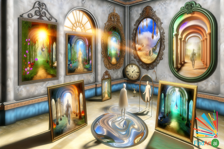 Surreal Painting: Reflections of Reality, Illusions, and Time's Fluid Dance
