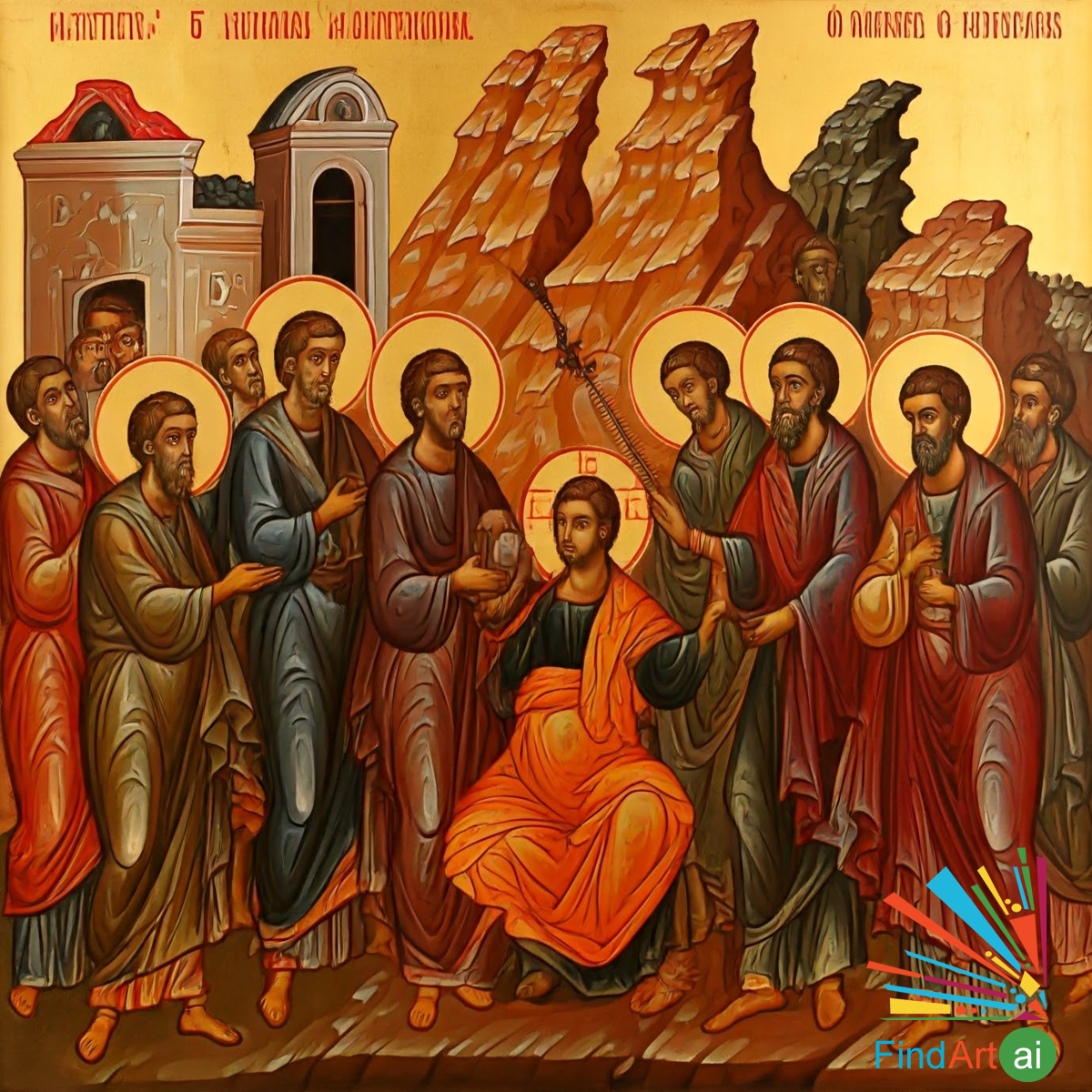 Orthodox Icon Paintings with Biblical Narratives Theme