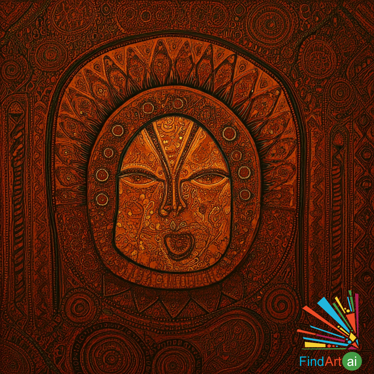African Tribal Paintings with Connection to Ritual and Ceremony Theme
