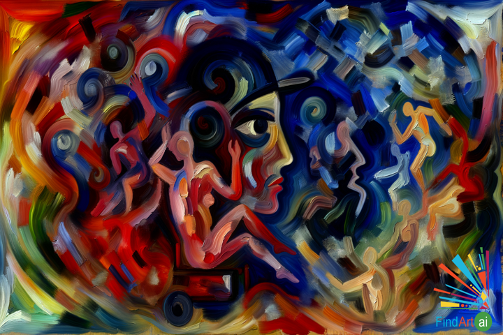 Expressionist Painting 'The Echoes Within' Explores Turbulent Inner World with Vivid Colors