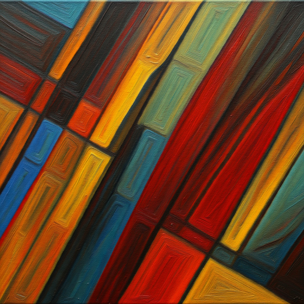 Abstract Art Paintings with Exploration of Form and Color Theme