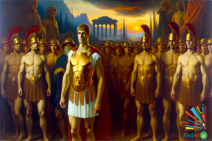 Heroic Legion's Last Stand: A Neoclassical Tableau of Timeless Valor and Noble Sacrifice