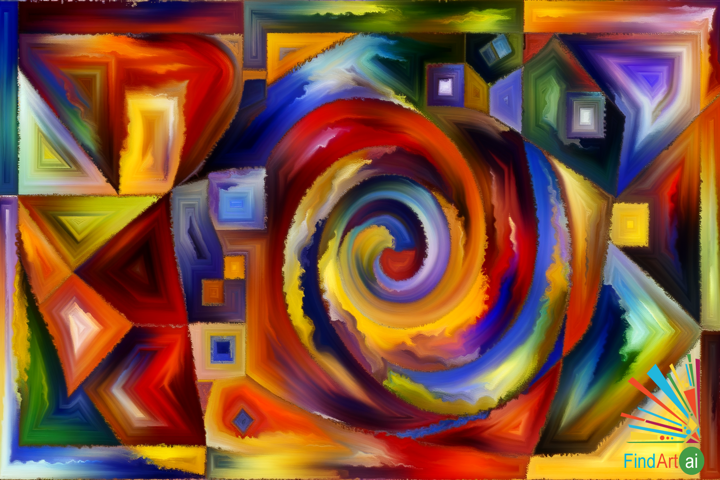 Dynamic Vortex: A Dance of Color and Form in Abstract Shapes and Textures