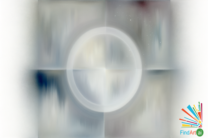 Serene Cosmic Expanse: Muted Colors and Simple Forms Evoking Infinite Calm
