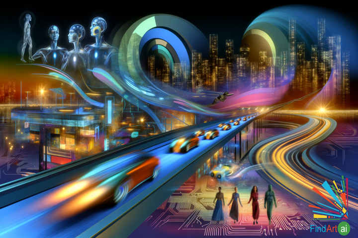 Symphony of the Future: A Futuristic Dance of Technology and Humanity in a Neon Metropolis
