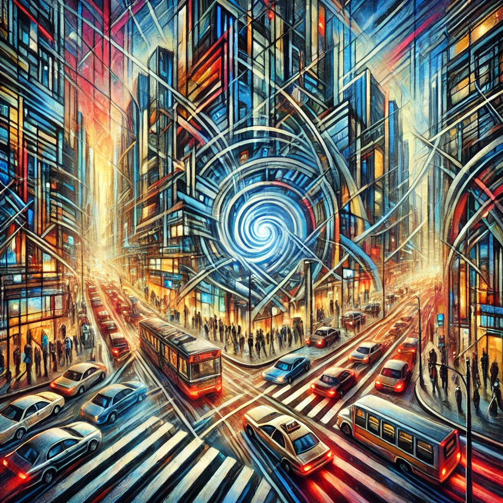 Futurism Paintings with Urban Experience Theme