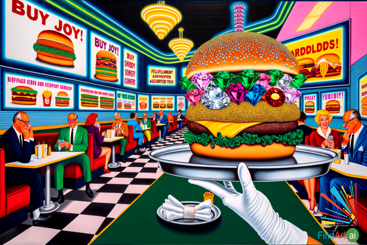 Neon Nostalgia: A Surreal Critique of Wealth, Technology, and Disconnection in "The Modern Feast