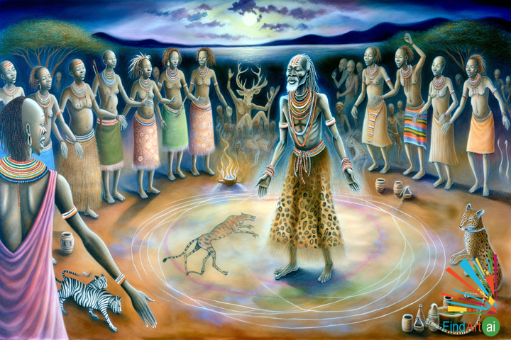 The Sacred Convergence: Celebrating an African Tribal Ritual with Dance and Spiritual Unity