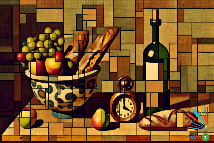 Fragmented Harmony: A Dynamic Exploration of Cubism in Still Life Painting