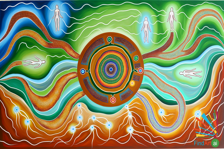 Echoes of the Ancestors: A Vibrant Dot Painting Celebrating Aboriginal Heritage