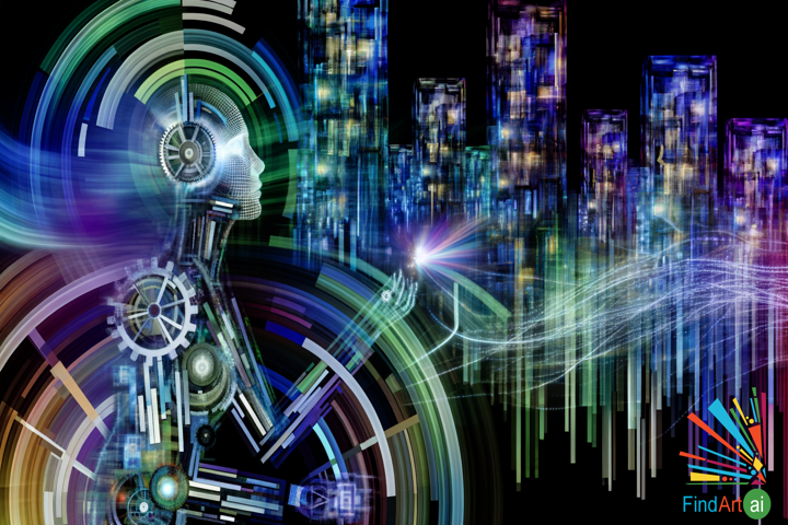 Symphony of Progress: A Futurist Painting Capturing the Energy of Technological Advancement