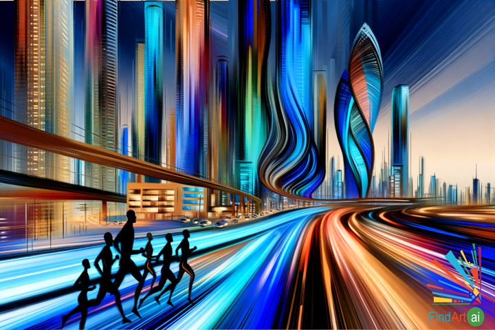 Futuristic City: Where Architecture, Technology, and Humanity Harmonize in Motion