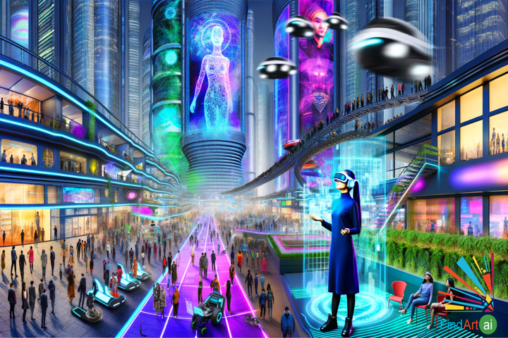 Futuristic Metropolis: Where Technology, Art, and Nature Harmonize in Urban Life