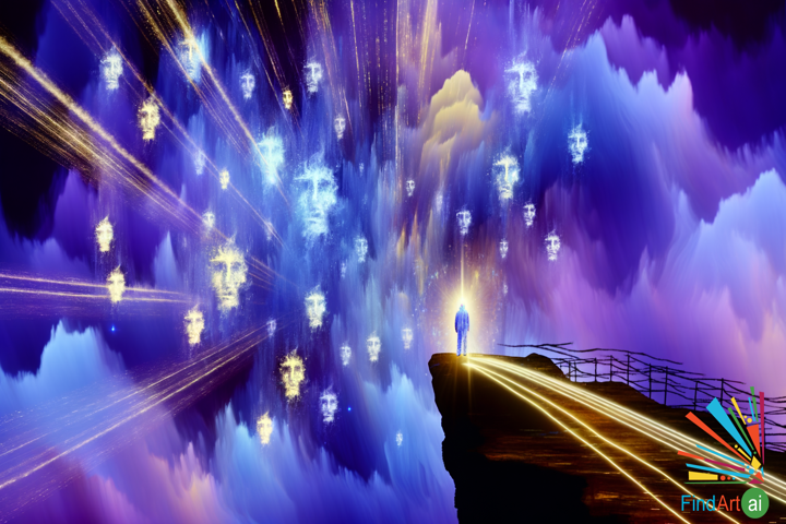 Embracing the Cosmos: A Solitary Figure in Twilight's Celestial Tapestry