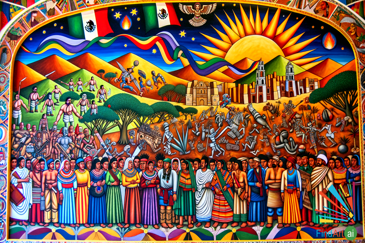 Echoes of Heritage: A Mexican Mural Capturing Culture, Unity, and History