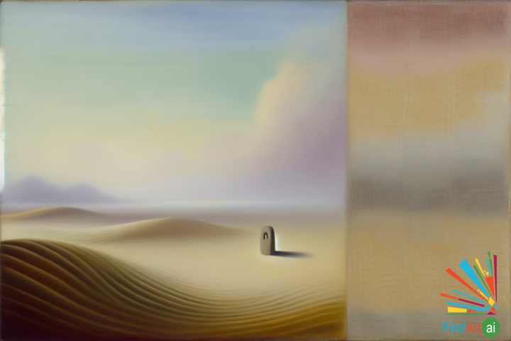 Exploring Perception in Minimalism: Serene Dunes & Ancient Sculpture in Subtle Depth