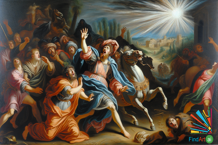 Baroque Masterpiece: Saul's Conversion on the Road to Damascus in Dramatic Emotion & Movement