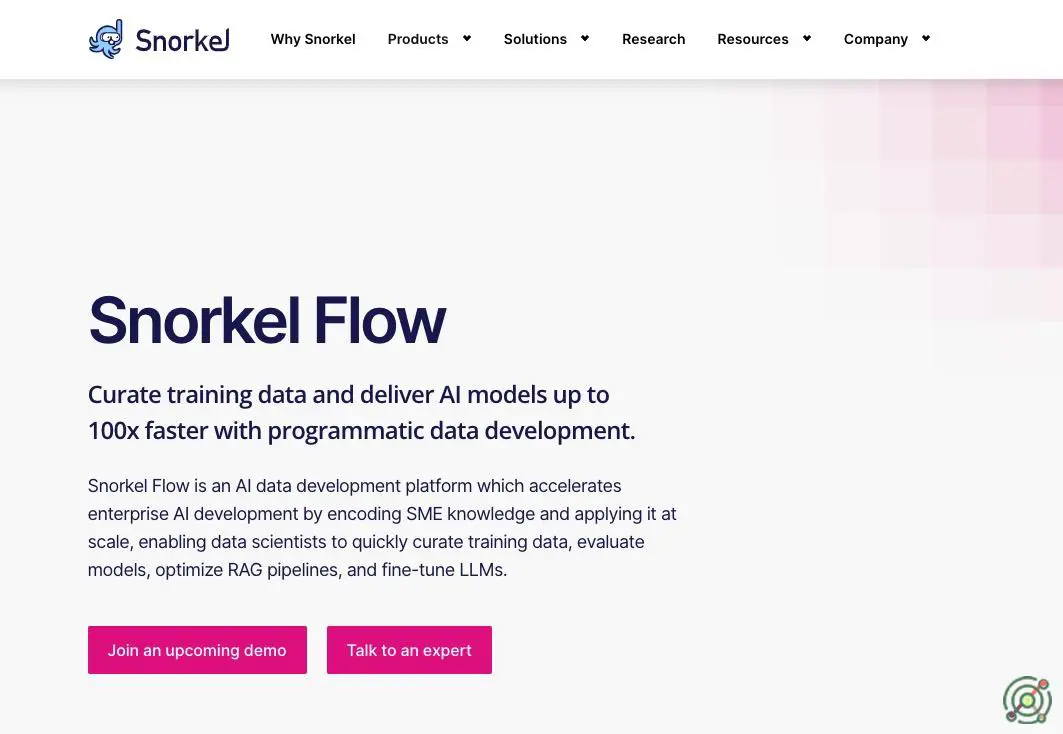 An AI data development platform accelerating enterprise AI by programmatically curating training data.