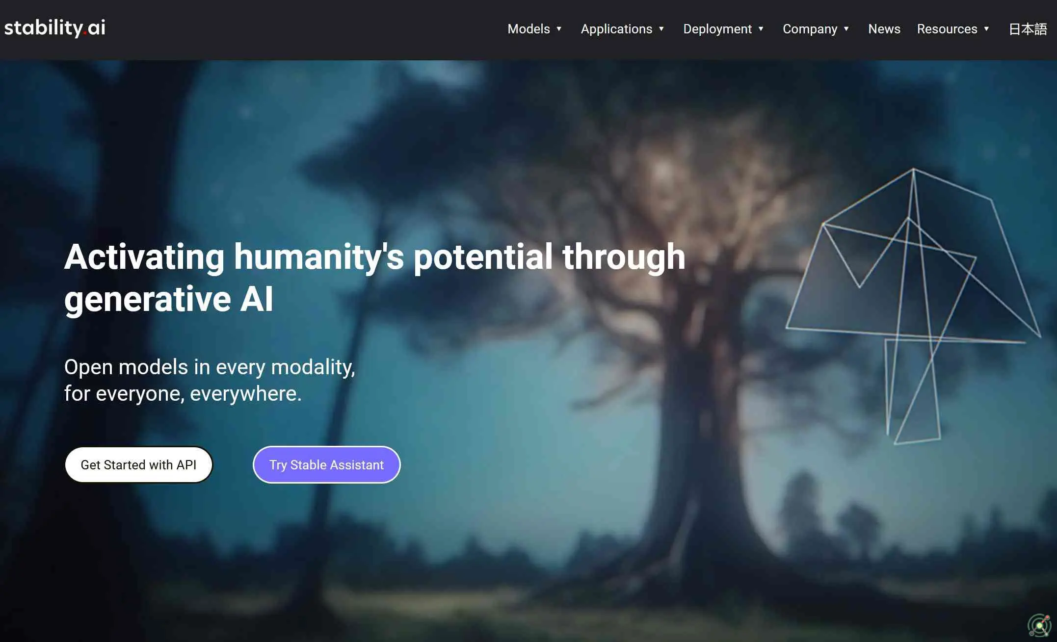 Develops open-source generative AI models for text-to-image, audio, and video generation.