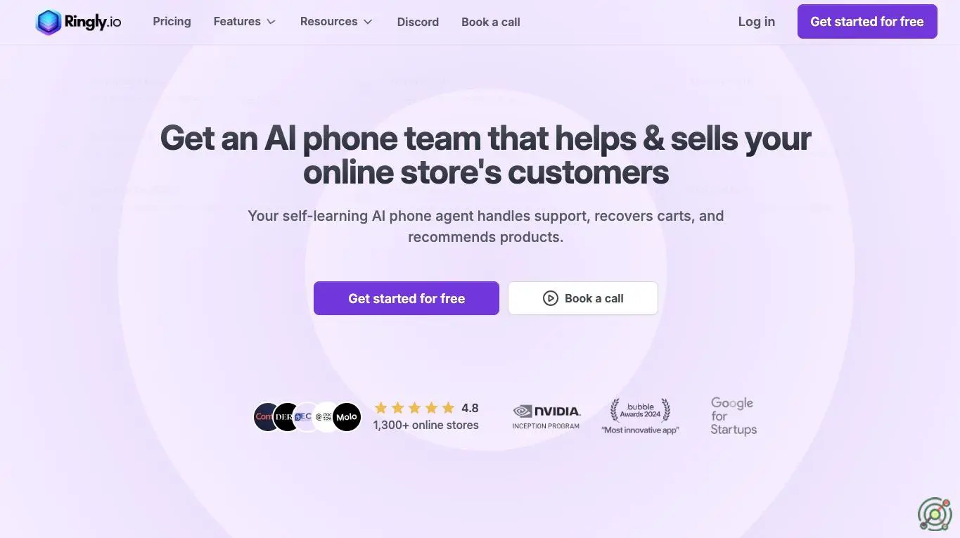 AI phone agent platform for e-commerce, automating customer support, cart recovery, and sales calls.