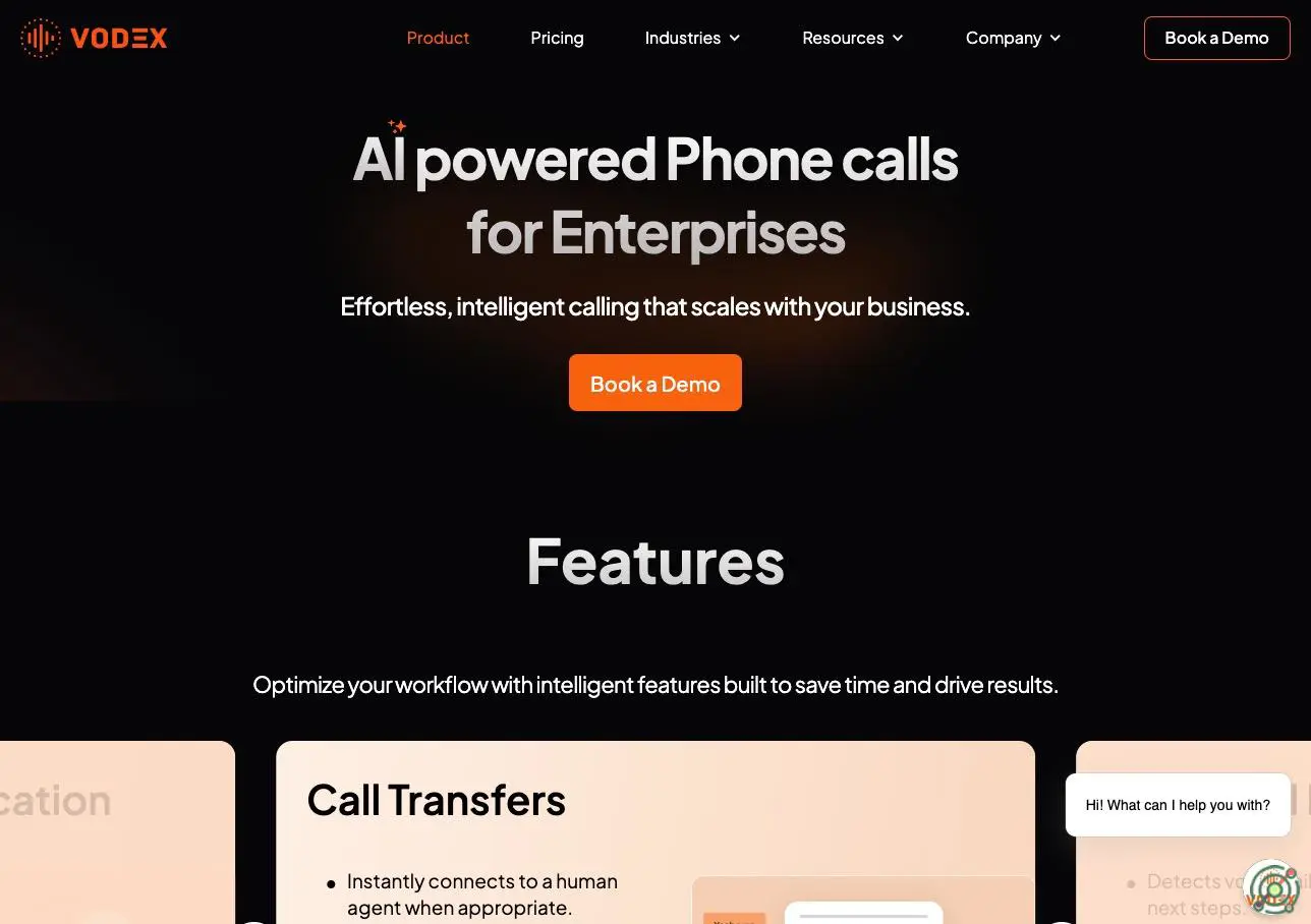 AI voice agents for scalable, compliant, and human-like inbound and outbound calls—across collections, lead qualification, reminders, and scheduling.